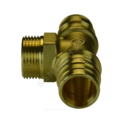 Тройник PE-X лат Дн16х1/2"х16 НР РОС