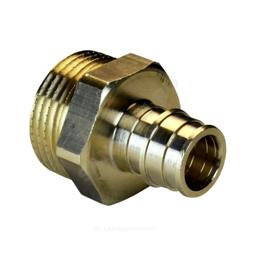 Муфта PE-X латунная радиальная Дн20х1/2 наружная резьба РОС